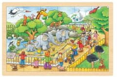 Dřevěné puzzle Návštěva ZOO 24 dílků