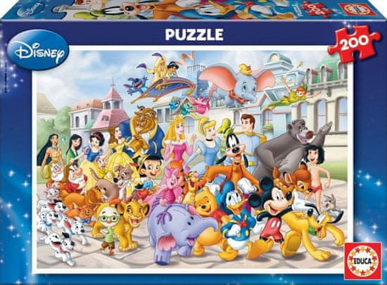 Puzzle Průvod postaviček Disney - 200 dílků