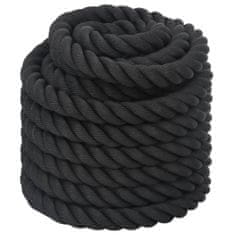 Vidaxl Posilovací lano černé 12 m 9 kg polyester