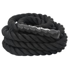 Vidaxl Posilovací lano černé 9 m 6,8 kg polyester