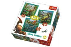Trefl Puzzle 3v1 Neobyčejný svět dinosaurů