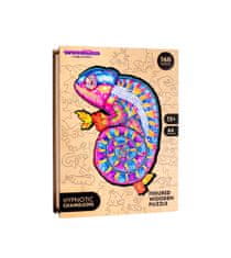 Puzzler Magic Wood Puzzler Magic Wood Barevné dřevěné puzzle české výroby: Hypnotický chameleon