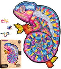 Puzzler Magic Wood Puzzler Magic Wood Barevné dřevěné puzzle české výroby: Hypnotický chameleon