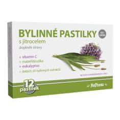 MedPharma Bylinné pastilky bez cukru s jitrocelem, 12 pastilek