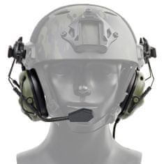 Partizan tactical Sluchátka FAST Helmet Olive s taktickým ozvučením, aktivním potlačením hluku a podporou pro rádiové spojení