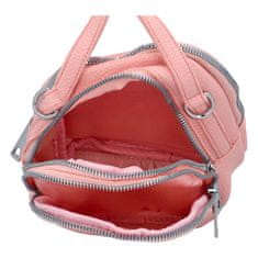 Tessra Milano Zajímavá dámská koženková crossbody Kris, růžová