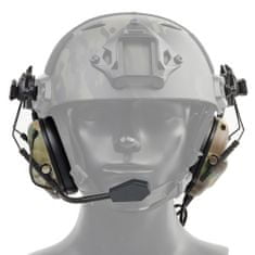 Partizan tactical Sluchátka FAST Helmet Multicam s taktickým ozvučením, aktivním potlačením hluku a podporou pro rádiové spojení