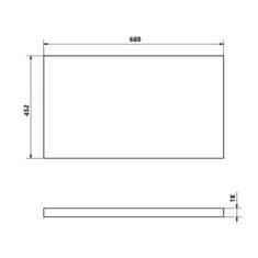 AQUALINE ALTAIR deska pod umyvadlo 68x45,2 cm, dub emporio AI870 - Aqualine