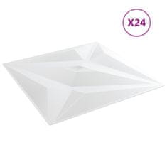 Vidaxl Nástěnné panely 24 ks bílé 50 x 50 cm EPS 6 m² hvězda