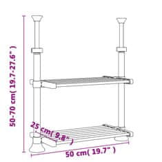 Greatstore Kuchyňský regál 50 x 25 x (50–70) cm hliník