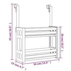 Greatstore Organizér pod dřez 34 x 12 x 26 cm hliník