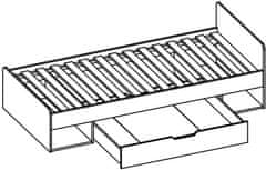 CASARREDO Postel se zásuvkou TIPS dub sonoma/bílá mat