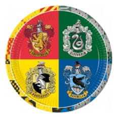 Procos Papírové talíře Hogwarts Houses - 8 ks / 23 cm