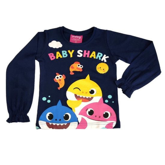 Eplusm Dívčí tričko s dlouhým rukávem "Baby Shark" tmavě modrá