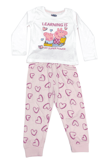 Eplusm Dívčí bavlněné pyžamo Prasátko Peppa Super Power