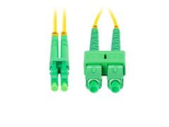 Lanberg optický patch cord SM SC/APC-LC/APC duplex 2m LSZH G657A1 průměr 3mm, barva žlutá