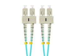 Lanberg optický patch cord MM SC/UPC-SC/UPC duplex 1m LSZH OM3 50/125 průměr 3mm, barva cyan