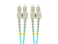 Lanberg optický patch cord MM SC/UPC-SC/UPC duplex 2m LSZH OM3 50/125 průměr 3mm, barva cyan