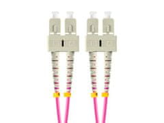 Lanberg optický patch cord MM SC/UPC-SC/UPC duplex 2m LSZH OM4 50/125 průměr 3mm, barva magenta