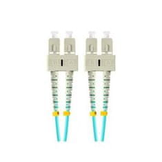 Lanberg optický patch cord MM SC/UPC-SC/UPC duplex 1m LSZH OM3 50/125 průměr 3mm, barva cyan