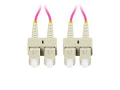 Lanberg optický patch cord MM SC/UPC-SC/UPC duplex 2m LSZH OM4 50/125 průměr 3mm, barva magenta