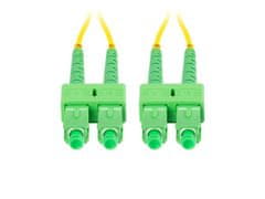 Lanberg optický patch cord SM SC/APC-SC/APC duplex 15m LSZH G657A1 průměr 3mm, barva žlutá