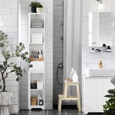 SoBuy SoBuy BZR109-W Vysoká skříňka Koupelnová skříňka Úzká koupelnová polička Koupelnový nábytek Bílá 30x170x30cm