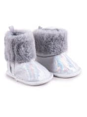 YOCLUB Yoclub Dívčí boty na suchý zip OBO-0190G-4500 Silver 0-6 měsíců