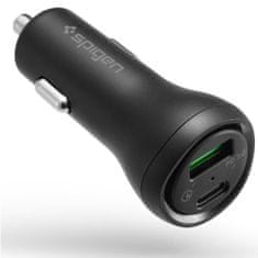 Spigen F31 autonabíječka USB / USB-C 27W PD QC, černá