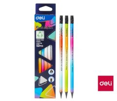 Deli stationery Tužka HB s gumou trojhranná Enovation Deli EC020-HB mix