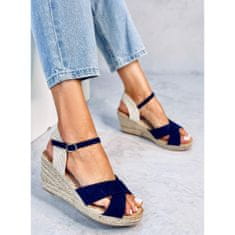 Sandály espadrille na jehlovém podpatku Blue velikost 39