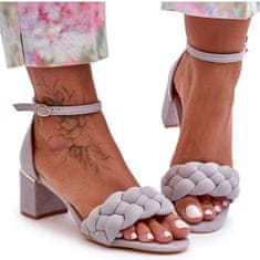 Semišové pletené sandály Grey velikost 39
