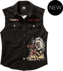 BRANDIT košile Iron Maiden Vintage Shirt sleeveless NOTB černá Velikost: M