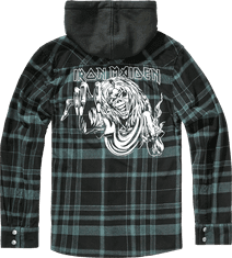 BRANDIT košile Iron Maiden Checkshirt Sweathood Eddy černo-zelená Velikost: M