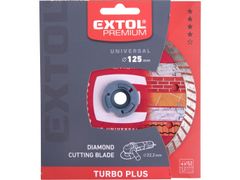 Extol Premium Kotouč diamantový řezný TURBO PLUS - suché i mokré řezání, O 125x22,2x2,2mm