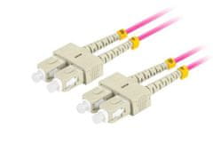 Lanberg optický patch cord MM SC/UPC-SC/UPC duplex 1m LSZH OM4 50/125 průměr 3mm, barva magenta
