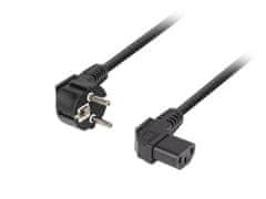 Lanberg CEE 7/7->IEC 320 C13 POWER CORD 3m ANGLED RIGHT VDE černá