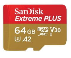 SanDisk Extreme PLUS/micro SDXC/64GB/200MBps/UHS-I U3 / Class 10/+ Adaptér