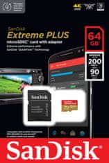 SanDisk Extreme PLUS/micro SDXC/64GB/UHS-I U3 / Class 10/+ Adaptér