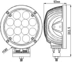 HADEX Pracovní světlo LED 10-30V/60W (12x5W) dálkové