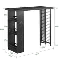 SoBuy SoBuy FWT100-SCH Barový stůl Jídelní stůl Kuchyňský stůl Odkládací stolek Černý 120x105x50cm