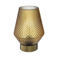 Atmosphera LED stolní lampa, sklo, 17 cm, žlutá