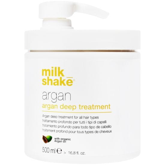 Milk Shake Argan Deep Treatment Maska – maska s arganovým olejem, komplexní výživa a hydratace, obnovení lesku a měkkosti, 500ml