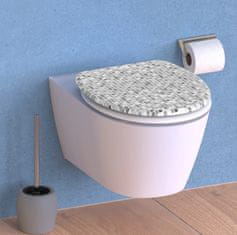 Duroplastové WC sedátko se zpomalovacím mechanismem SOFT-CLOSE MOSAIC GREY, ED82118