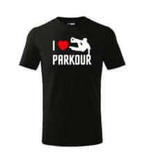 lavandes.cz Dětské tričko I love Parkour, černá, 110