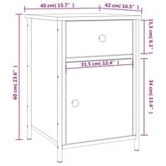 Vidaxl Noční stolek kouřový dub 40 x 42 x 60 cm kompozitní dřevo