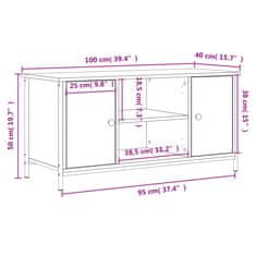 Vidaxl TV skříňka hnědý dub 100 x 40 x 50 cm kompozitní dřevo