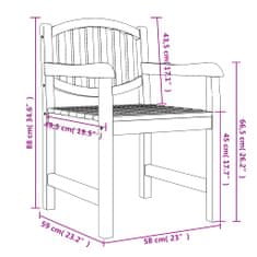 Greatstore Zahradní židle 2 ks 58 x 59 x 88 cm masivní teakové dřevo