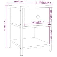 Vidaxl Noční stolek dub sonoma 34 x 35,5 x 45 cm kompozitní dřevo