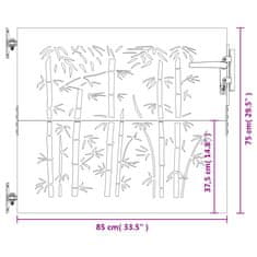 Vidaxl Zahradní branka 85 x 75 cm cortenová ocel Bambus